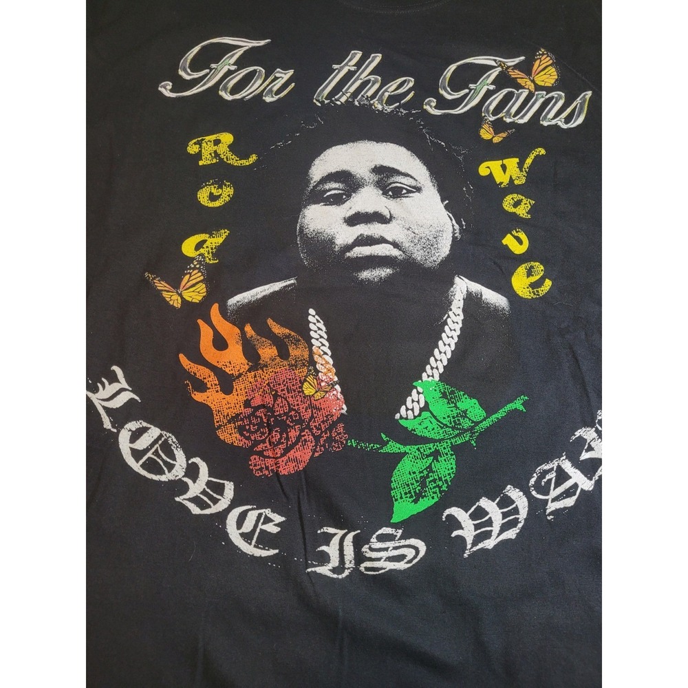 Rod Wave For The Fans Tour Black Graphic T-Shirt Mens 2XL Concert